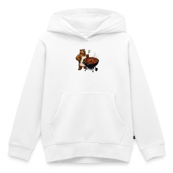 Bear on the Grill – Maître du BBQ - Sweat Premium à capuche enfant bio - blanc - Devant - AI Model Kid Female (0cm)