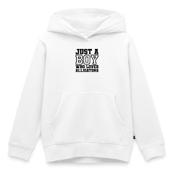 Just A Boy Who Loves Alligators – Alligator Fan De - Sweat Premium à capuche enfant bio - blanc - Devant - AI Model Kid Female (0cm)