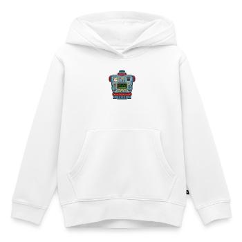 Cooler Comic Roboter – Futuratives Design - Kinder Premium Organic Hoodie - Weiß - Vorne - AI Model Kid Female (0cm)