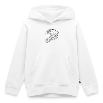 Schwarz Helm - Visier  - Kinder Premium Organic Hoodie - Weiß - Vorne - AI Model Kid Female (0cm)