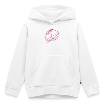 Neon Pink Helmet - Visor - Kids Premium Organic Hoodie - white - Front - AI Model Kid Female (0cm)