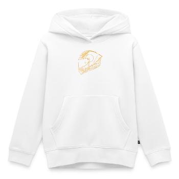 Casque orange néon - Visolière - Sweat Premium à capuche enfant bio - blanc - Devant - AI Model Kid Female (0cm)