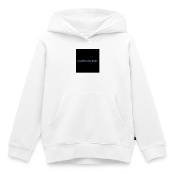 Blaues Handlettering auf Schwarz EL QUE NO SALTA  - Kinder Premium Organic Hoodie - Weiß - Vorne - AI Model Kid Female (0cm)