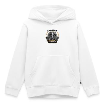 Pouvoir dans le focus Force dans le silence - Sweat Premium à capuche enfant bio - blanc - Devant - AI Model Kid Female (0cm)