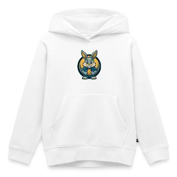 Rabbit Kawaii Maskottchen Cartoon Clipart Logo Abzeichen - Kinder Premium Organic Hoodie - Weiß - Vorne - AI Model Kid Female (0cm)