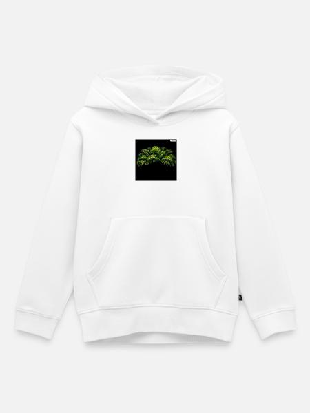 Palmenblätter Neonkontrast - Kinder Premium Organic Hoodie - Weiß