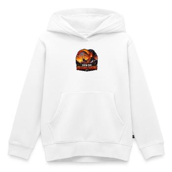 Chasse aux volcans en parapente - Sweat Premium à capuche enfant bio - blanc - Devant - AI Model Kid Female (0cm)