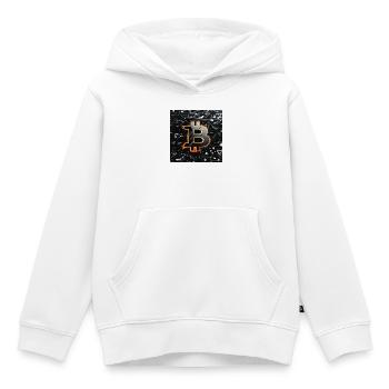 Bitcoin Neon Schaltkreis - Kinder Premium Organic Hoodie - Weiß - Vorne - AI Model Kid Female (0cm)