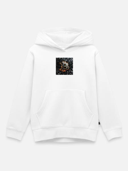 Bitcoin Neon Schaltkreis - Kinder Premium Organic Hoodie - Weiß