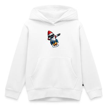 Dabbing Rakete - Kinder Premium Organic Hoodie - Weiß - Vorne - AI Model Kid Female (0cm)