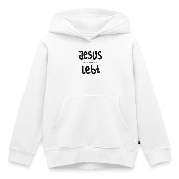 Jesus lebt – Mein Erlöser - Kinder Premium Organic Hoodie - Weiß - Vorne - AI Model Kid Female (0cm)