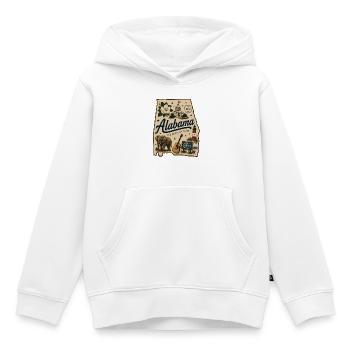 Vintage-Alabama State Pride Illustrated-Aufkleber - Kinder Premium Organic Hoodie - Weiß - Vorne - AI Model Kid Female (0cm)