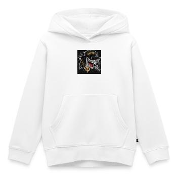 Shark SCARF'HEM Graffiti Streetwear - Kinder Premium Organic Hoodie - Weiß - Vorne - AI Model Kid Female (0cm)