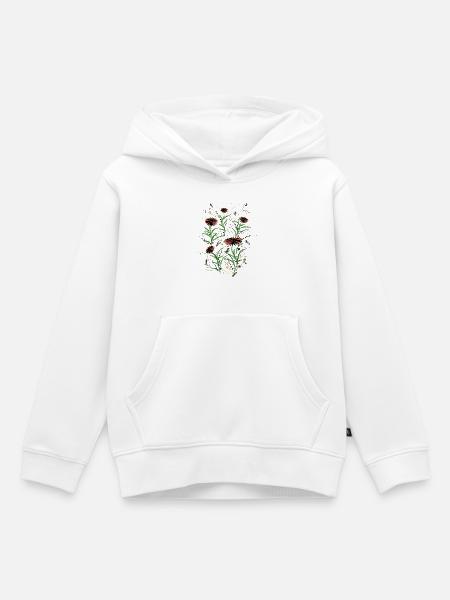 Abstrakte Wildblumen Grunge Illustration - Kinder Premium Organic Hoodie - Weiß