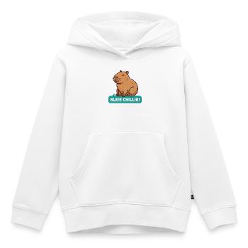 Bleib Chillig CapybaraBleib Chillig Capybara - Kinder Premium Organic Hoodie - Weiß - Vorne - AI Model Kid Female (0cm)