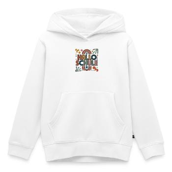 Hallo Schule 2026  - Kinder Premium Organic Hoodie - Weiß - Vorne - AI Model Kid Female (0cm)