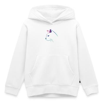 Cat-Line-Zeichnungsgradient - Kinder Premium Organic Hoodie - Weiß - Vorne - AI Model Kid Female (0cm)