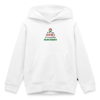 Ich bin so süß, ich muss ungarisch sein – Baby & Kinder - Kinder Premium Organic Hoodie - Weiß - Vorne - AI Model Kid Female (0cm)
