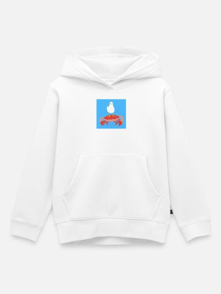 Crab-n-Gull blau - Kinder Premium Organic Hoodie - Weiß