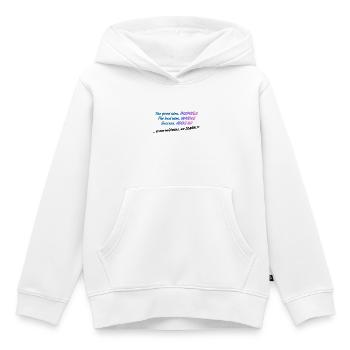 Die gute Idee inspiriert | Positive Denkweise Zitat De - Kinder Premium Organic Hoodie - Weiß - Vorne - AI Model Kid Female (0cm)