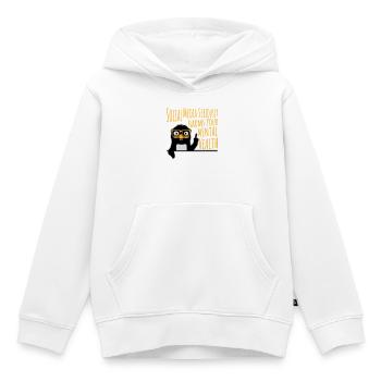 Social Media Seriously Harms Mental Health Pinguin - Kinder Premium Organic Hoodie - Weiß - Vorne - AI Model Kid Female (0cm)