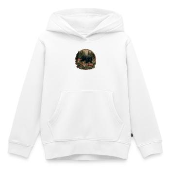 Waldbär im Pilzland Patch - Kinder Premium Organic Hoodie - Weiß - Vorne - AI Model Kid Female (0cm)