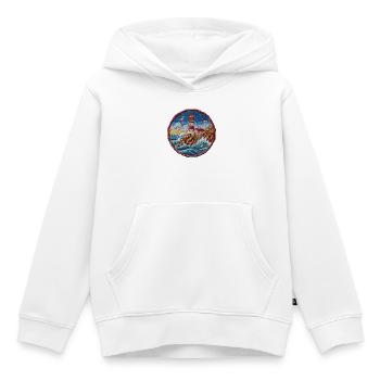 Leuchtturm am rauen Küstenriff Patch - Kinder Premium Organic Hoodie - Weiß - Vorne - AI Model Kid Female (0cm)