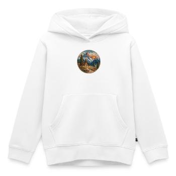 Berglandschaft Patch mit Hütte - Kinder Premium Organic Hoodie - Weiß - Vorne - AI Model Kid Female (0cm)