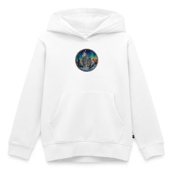 Polarwolf Patch Aurora - Kinder Premium Organic Hoodie - Weiß - Vorne - AI Model Kid Female (0cm)