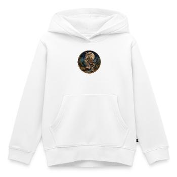 Mondschein Eulenpatch - Kinder Premium Organic Hoodie - Weiß - Vorne - AI Model Kid Female (0cm)