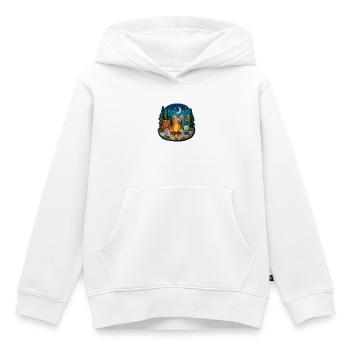 Nachtlager Waldfeuer Patch - Kinder Premium Organic Hoodie - Weiß - Vorne - AI Model Kid Female (0cm)