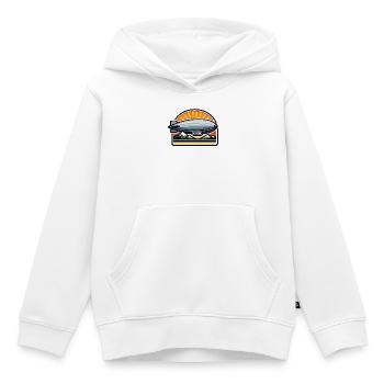 Sonnenaufgang Zeppelin über Bergen - Kinder Premium Organic Hoodie - Weiß - Vorne - AI Model Kid Female (0cm)