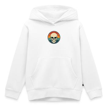 Skull Retro Badge Vintage-Stil Grafik - Kinder Premium Organic Hoodie - Weiß - Vorne - AI Model Kid Female (0cm)
