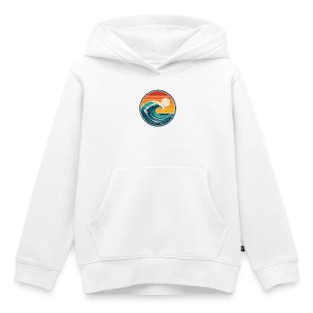 Wave Retro Badge Vintage-Stil Grafik - Kinder Premium Organic Hoodie - Weiß - Vorne - AI Model Kid Female (0cm)