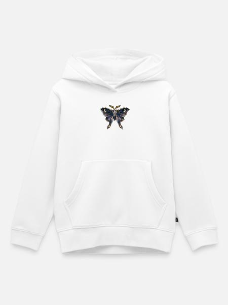 Kosmischer Nachtfalter - Kinder Premium Organic Hoodie - Weiß