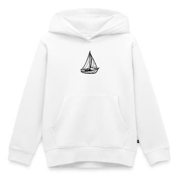 Minimalistisches klassisches Segelboot - Kinder Premium Organic Hoodie - Weiß - Vorne - AI Model Kid Female (0cm)