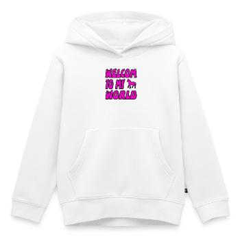 horses - Kids Premium Organic Hoodie - white - Front - AI Model Kid Female (0cm)