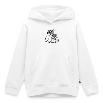 Eulenfamilie - Kinder Premium Organic Hoodie - Weiß - Vorne - AI Model Kid Female (0cm)