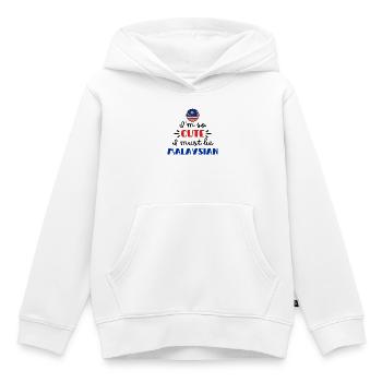 Je suis tellement mignonne, je dois être Malaisienne – bébé et enfants - Sweat Premium à capuche enfant bio - blanc - Devant - AI Model Kid Female (0cm)