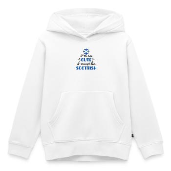 Je suis tellement mignonne que je dois être écossaise – bébé et enfants - Sweat Premium à capuche enfant bio - blanc - Devant - AI Model Kid Female (0cm)