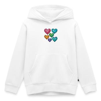 Kristallherzen in verschiedenen Farben - Kinder Premium Organic Hoodie - Weiß - Vorne - AI Model Kid Female (0cm)