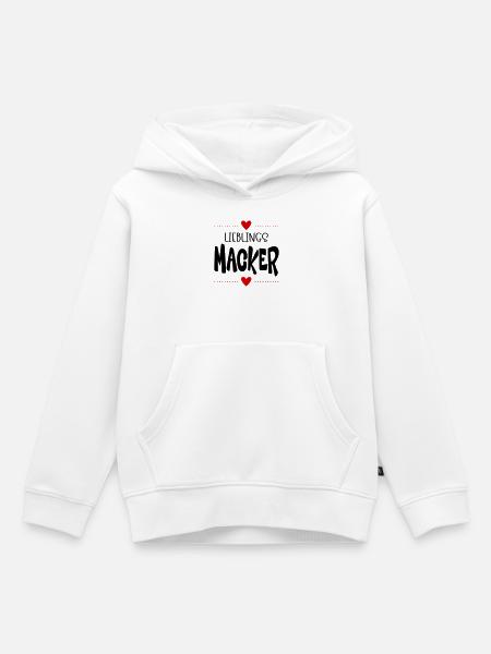 Macker Liebling - Kinder Premium Organic Hoodie - Weiß