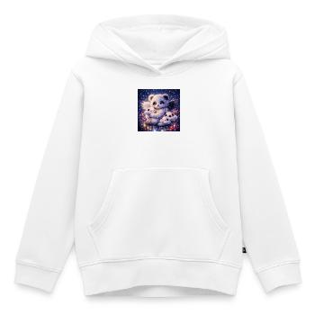 Himmlischer Nephalim‑Panda mit Wolkenbabys - Kinder Premium Organic Hoodie - Weiß - Vorne - AI Model Kid Female (0cm)