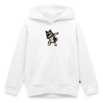 Dabbing Norwegischer Elchhund - Kinder Premium Organic Hoodie - Weiß - Vorne - AI Model Kid Female (0cm)