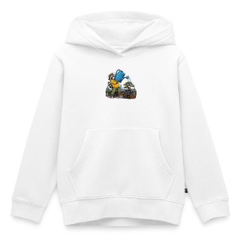 Waschbär gießt Bonsai auf der Dachterrasse Chaos - Kinder Premium Organic Hoodie - Weiß - Vorne - AI Model Kid Female (0cm)