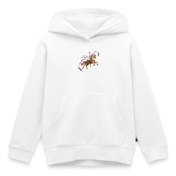 Goldene Karussellpferd und Feenbänder - Kinder Premium Organic Hoodie - Weiß - Vorne - AI Model Kid Female (0cm)