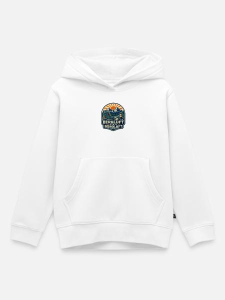 Bergluft statt Büroluft Wandern - Kinder Premium Organic Hoodie - Weiß