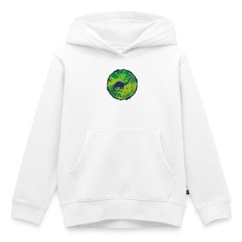 Dino Brachiosaurus Adventure Finally School - Kids Premium Organic Hoodie - white - Front - AI Model Kid Female (0cm)