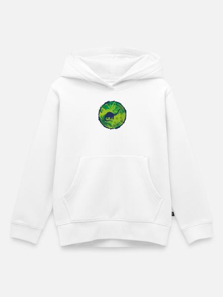 Dino Brachiosaurus Abenteuer Endlich Schule - Kinder Premium Organic Hoodie - Weiß