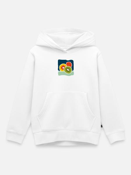 Bunte Kiwis – Fruchtige Pop-Illustration - Kinder Premium Organic Hoodie - Weiß
